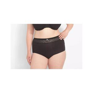 Lane Bryant Cacique Cotton High Waist Brief Panty With Lace Waist 34/36